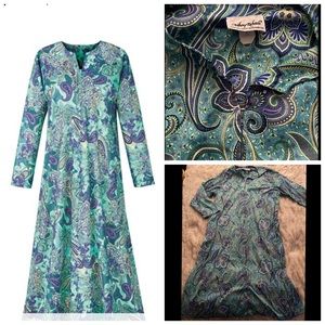 Anthony Richards Zip-Front Long-Sleeve Mumu, House Dress.